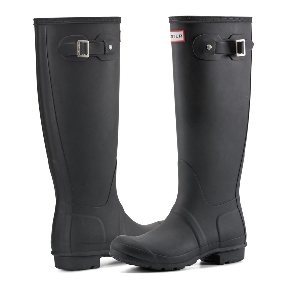 NWT NIB Hunter Women’s Original Tall Rain Boots Waterproof Black Rubber size 6